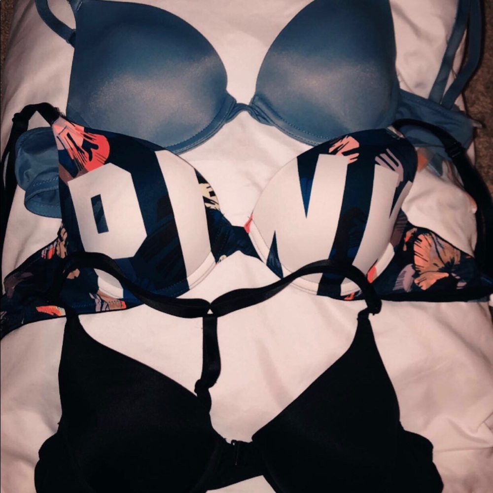 3 Pink Bras
